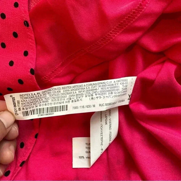 Zara‎ Pink Polka Dot Asymmetrical Dress size M - Picture 11 of 11